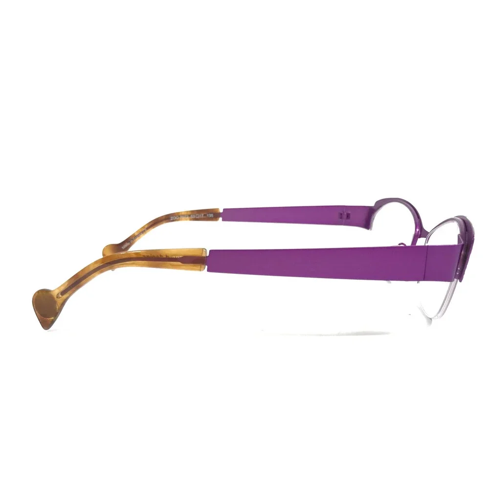 BOZ Eyeglasses Frames ZOO 7072 Purple Leopard Cat Eye Half Rim 53-17-135